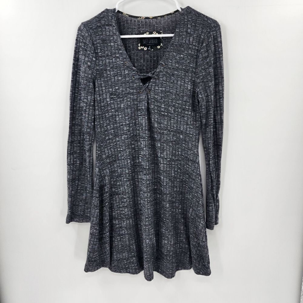 Sweet wanderer long sleeve dress lace up medium stretch